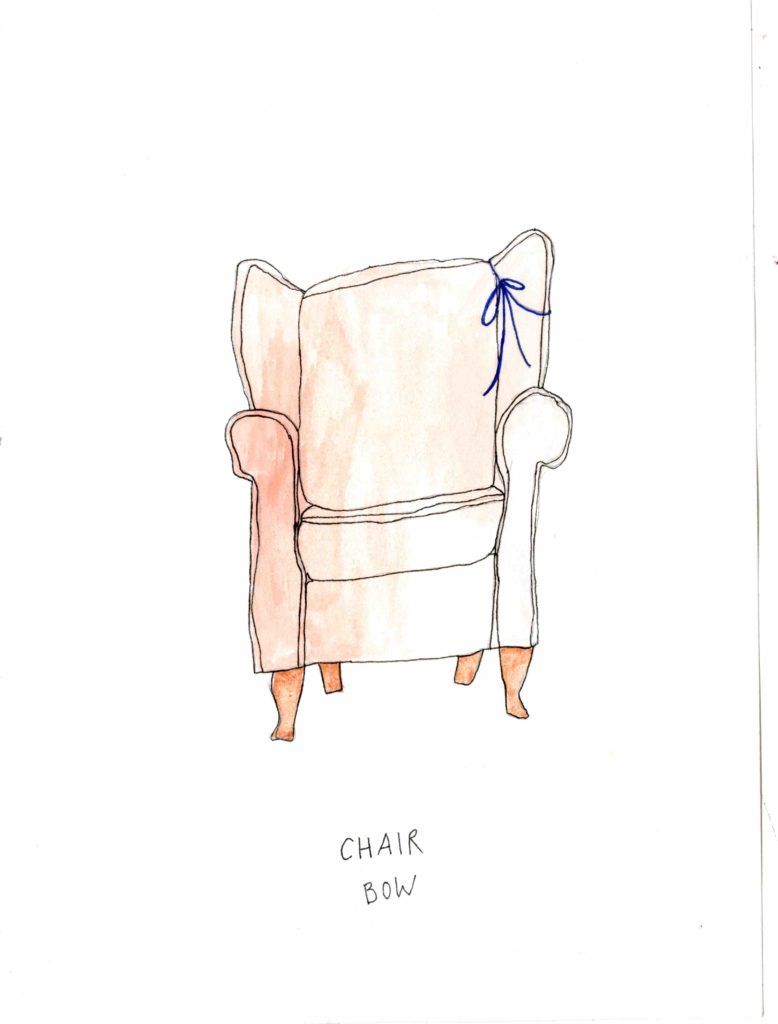 Chair drawing bow flesh Lauren Art Villa Lena art foundation residency