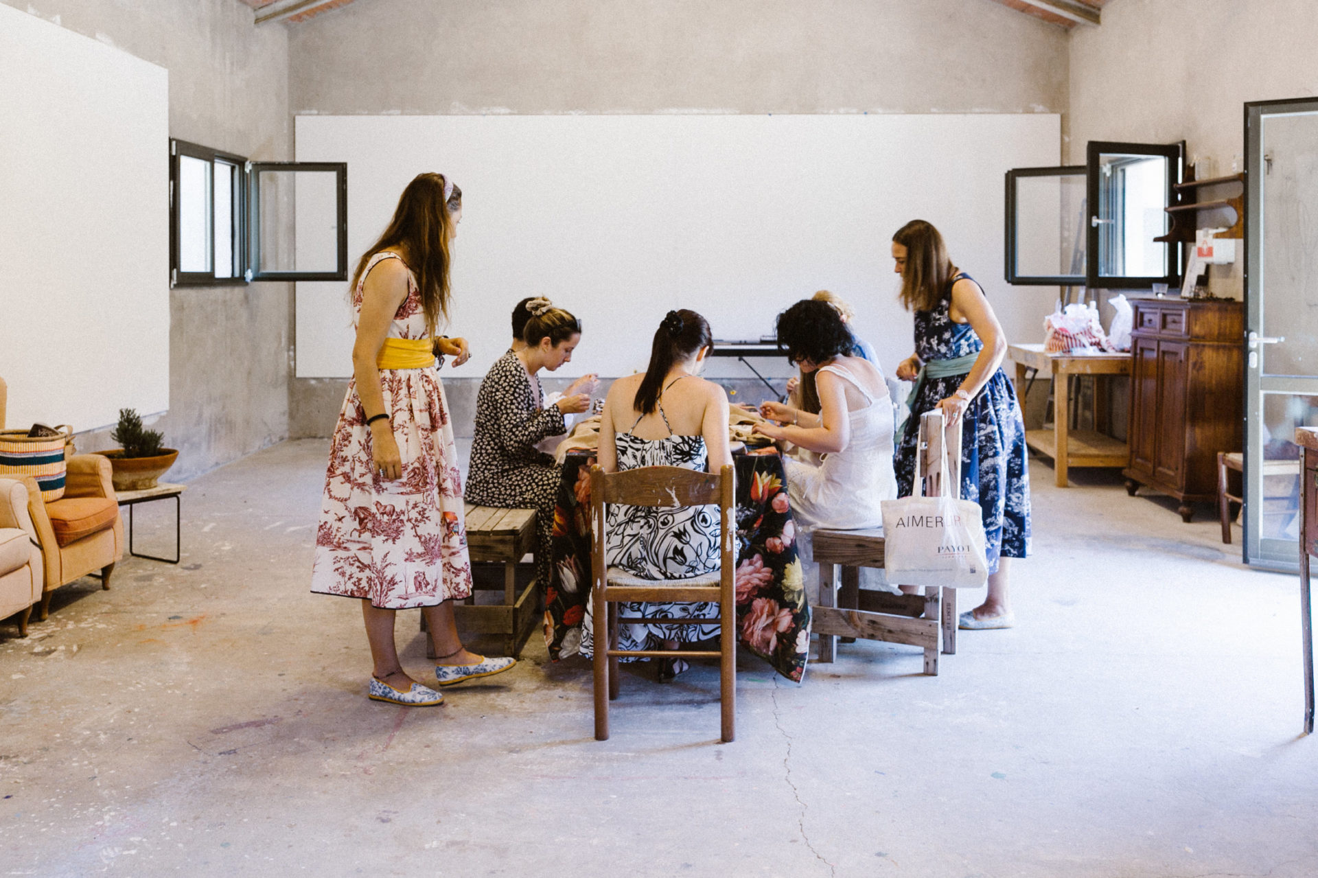 Gina Spinelli Villa Lena Creative Retreat Summer 2021 Design Anarchy napkin embroidery workshop 13