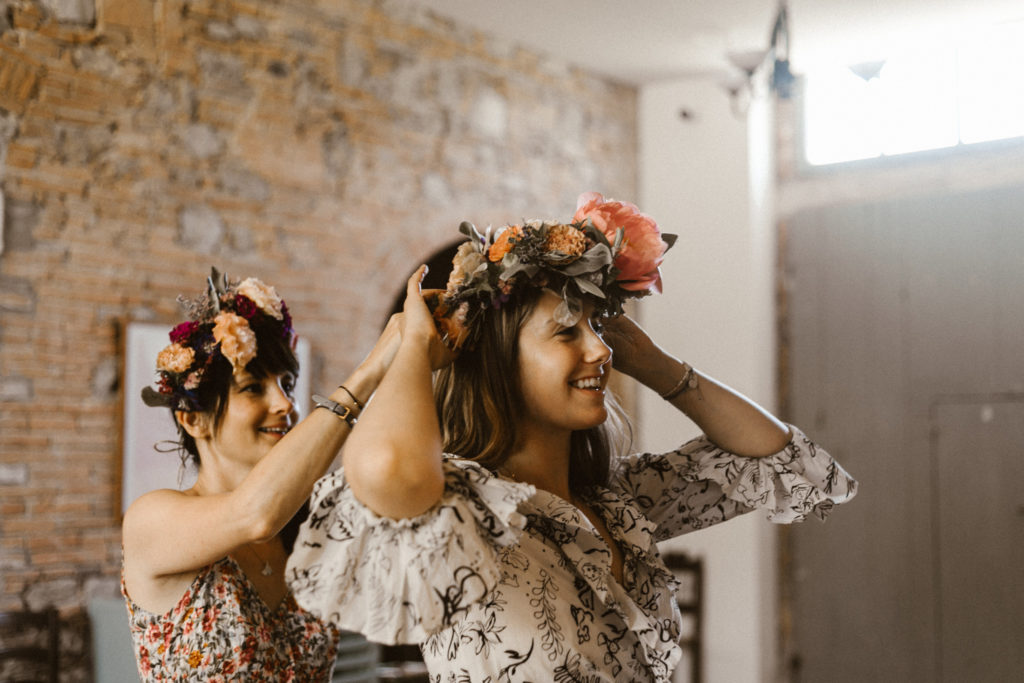 Gina Spinelli Villa Lena Creative Retreat Summer 2021 Rebel Rebel Flower Crown workshop 3
